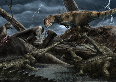 CARCHARODONTOSAURUS AND ELOSUCHUS - National Geographic exhibition “Spinosaurus - Lost Giants of Cretaceous” - Digital - 2015 - Scientific supervisor: Nizar Ibrahim