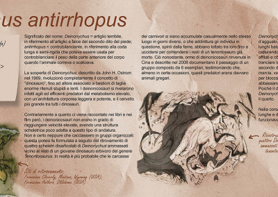 DEINONYCHUS PANEL - “Dinosaurs in the Flesh” traveling exhibition - Pencil, tempera and digital - 2012 - Scientific supervisor: Simone Maganuco Design: Andrea Pirondini